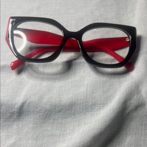 Bold Black and Red Eyeglasses